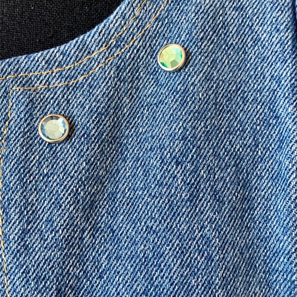 Two-tone cropped denim vest - Picture 3 of 8